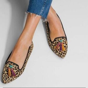 New Leopard Print Loafers With Colourful Tassels